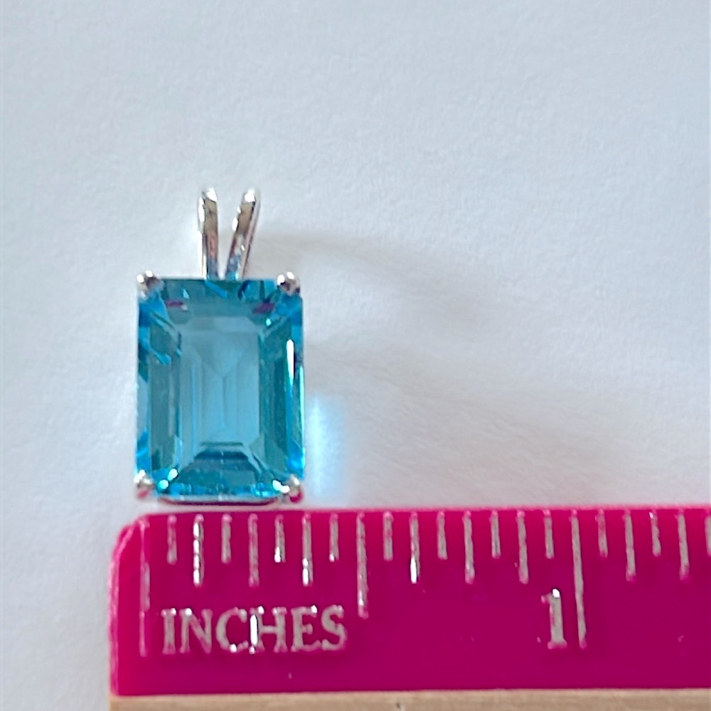 Blue Topaz Sterling Pendant - Picture 9 of 10